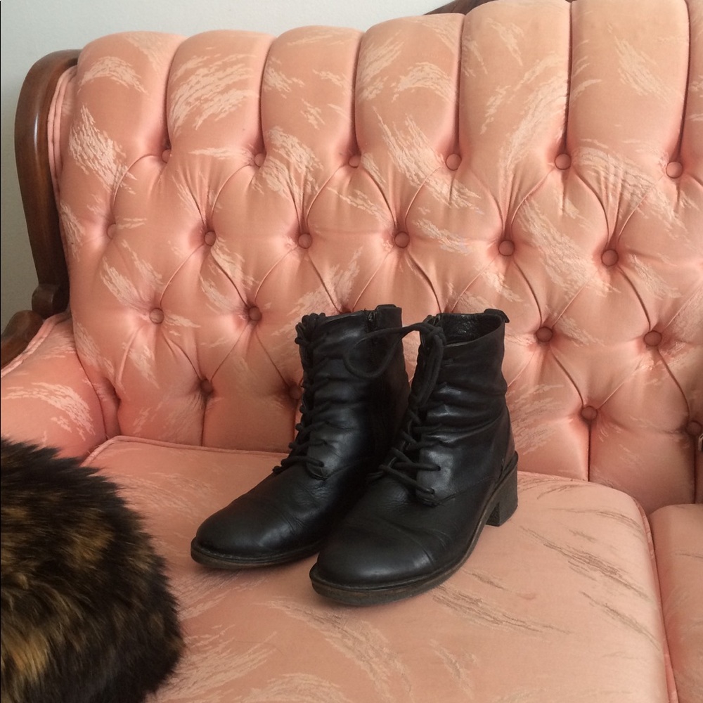 ❤️Combat boots genuine black leather